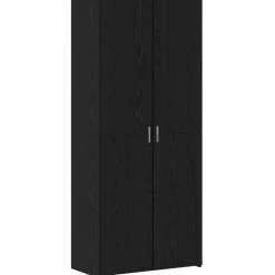Kasten & Opbergmeubelen*vidaXL Hoge kast 2 pcs 80 x 42 x 185 cm Zwart eiken