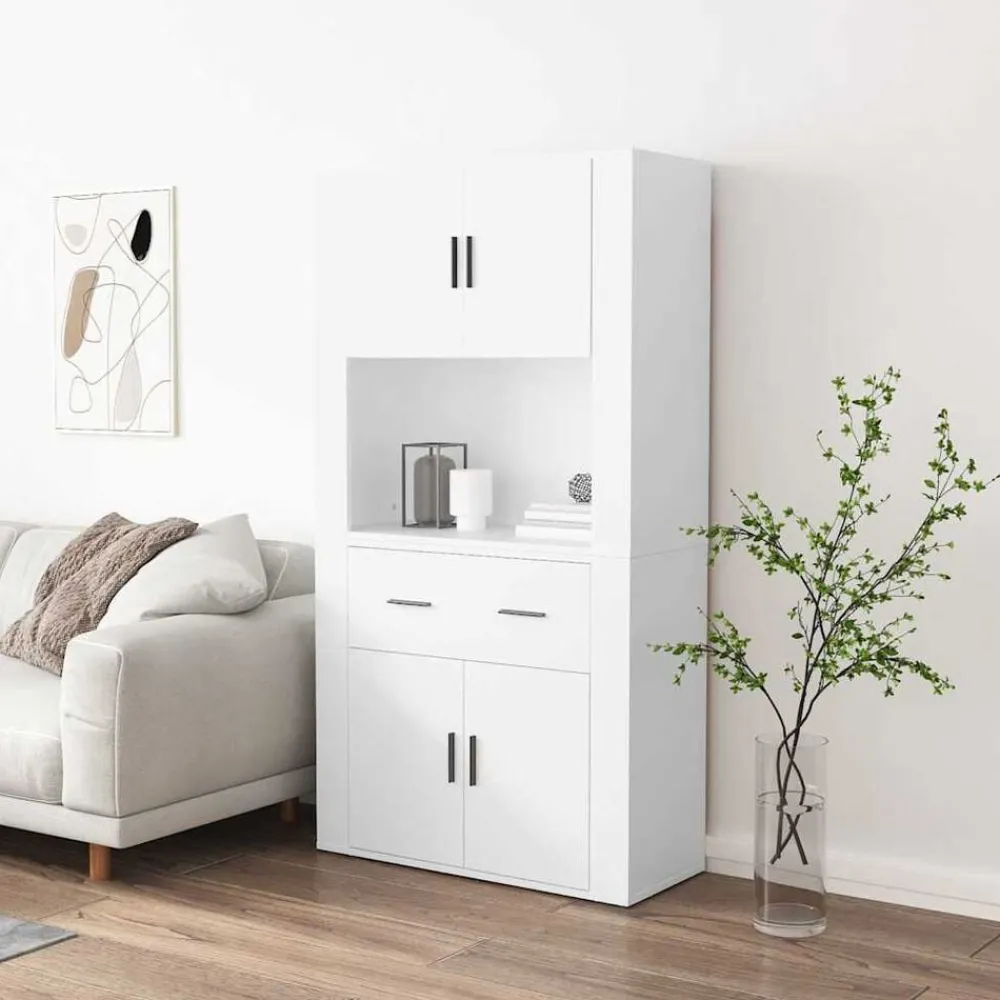 Hoge kast bewerkt hout>vidaXL Outlet