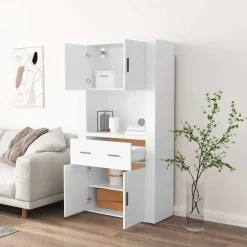 Hoge kast bewerkt hout><noscript><img width=
