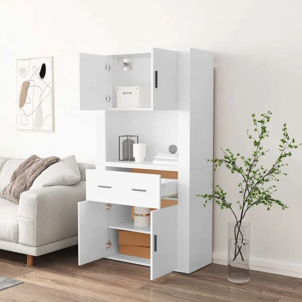 Hoge kast bewerkt hout>vidaXL Outlet