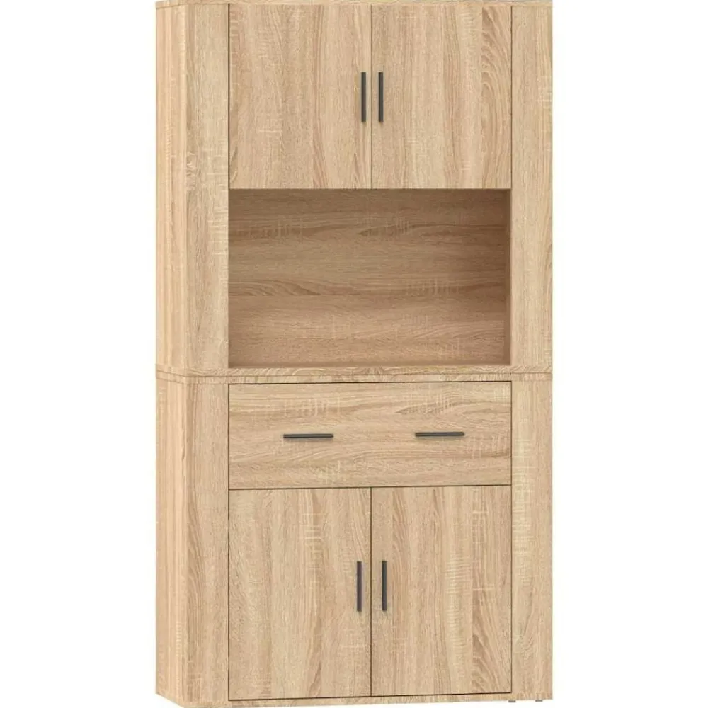 Kasten & Opbergmeubelen*vidaXL Hoge kast bewerkt hout kleurig Sonoma eiken