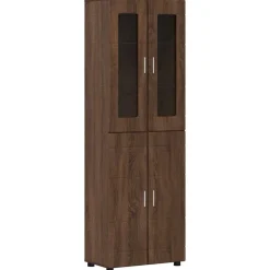 Hoge kast FLORIN Bruin Eiken 60 x 35 x 182 cm Bewerkt hout>vidaXL