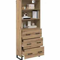 Kasten & Opbergmeubelen*vidaXL Hoge kast met lade Artisan Eiken 69,5 x 34 x 180 cm artisanaal eikenkleurig