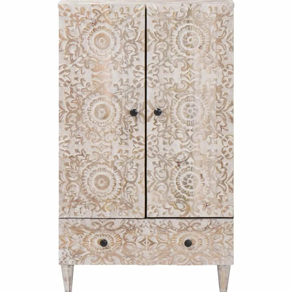 Hoge Kast met lade 60 x 33,5 x 100 cm Massief Mango Hout>vidaXL