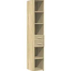 Kasten & Opbergmeubelen*vidaXL Hoge kast 30x42,5x185 cm bewerkt hout kleurig Sonoma eiken