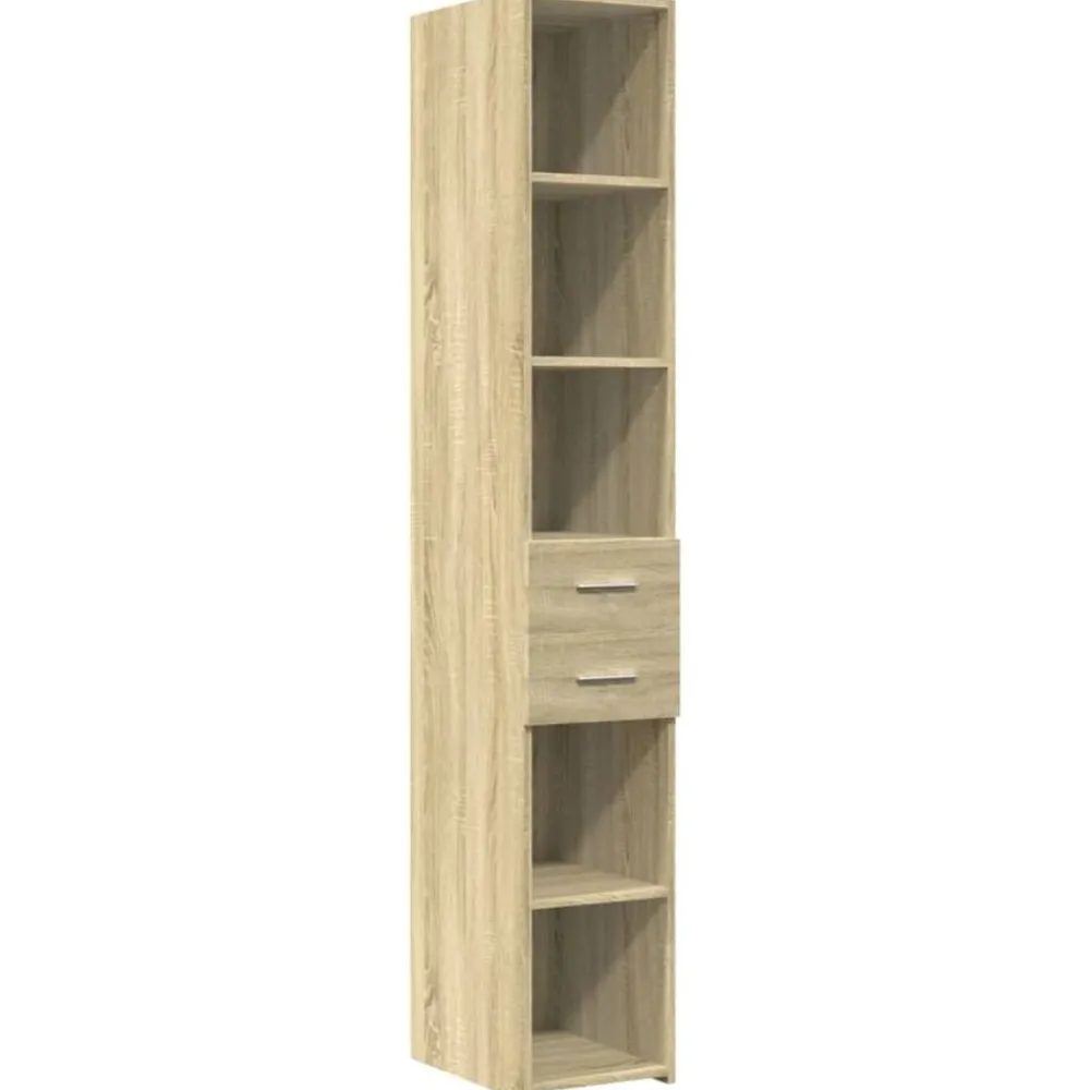 Kasten & Opbergmeubelen*vidaXL Hoge kast 30x42,5x185 cm bewerkt hout kleurig Sonoma eiken
