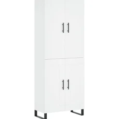Kasten & Opbergmeubelen*vidaXL Hoge kast 69,5x34x180 cm bewerkt hout Wit