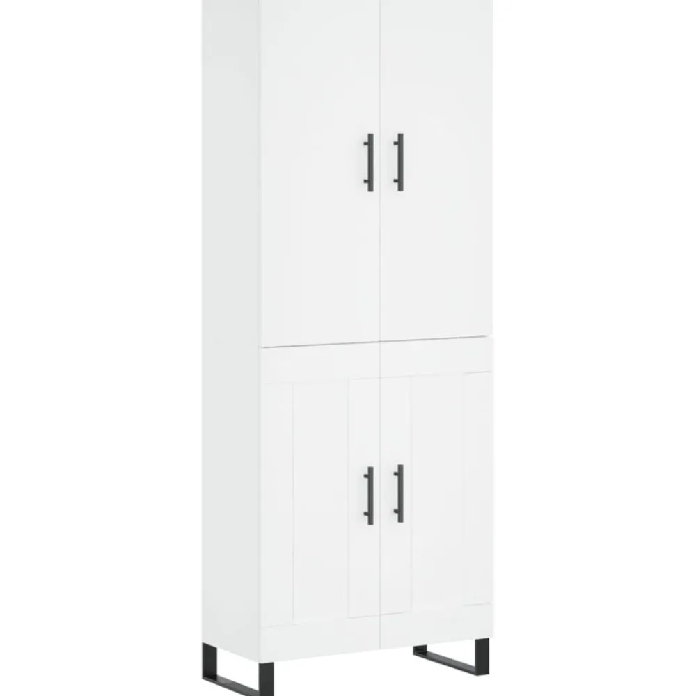 Kasten & Opbergmeubelen*vidaXL Hoge kast 69,5x34x180 cm bewerkt hout Wit