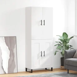 Kasten & Opbergmeubelen*vidaXL Hoge kast 69,5x34x180 cm bewerkt hout Wit