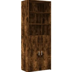 Kasten & Opbergmeubelen*vidaXL Hoge kast 70x42,5x185 cm bewerkt hout kleurig Gerookt eiken