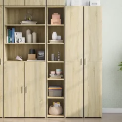 Kasten & Opbergmeubelen*vidaXL Hoge kast 30x41x185 cm bewerkt hout kleurig Sonoma eiken