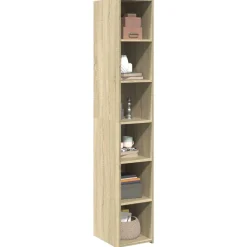 Kasten & Opbergmeubelen*vidaXL Hoge kast 30x41x185 cm bewerkt hout kleurig Sonoma eiken