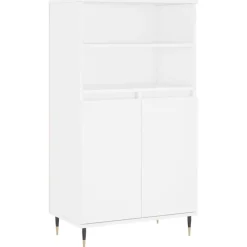 Kasten & Opbergmeubelen*vidaXL Hoge kast 60x36x110 cm bewerkt hout Wit