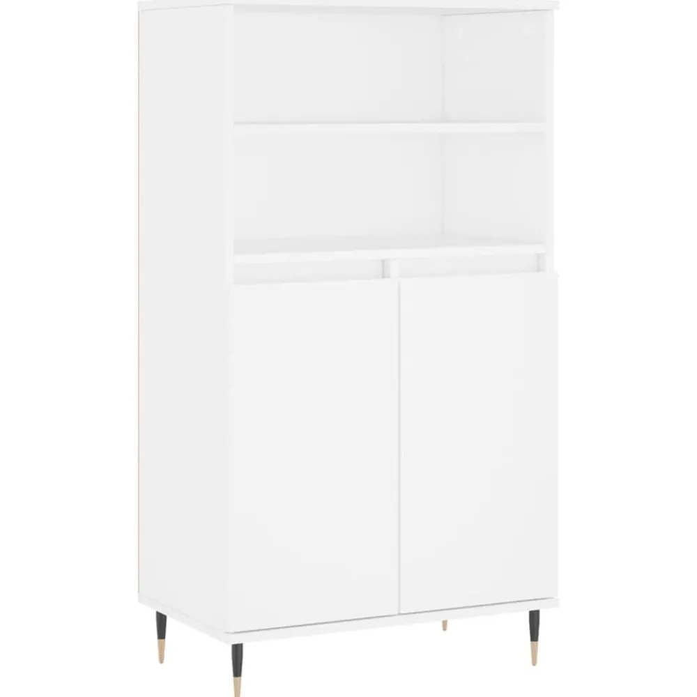 Kasten & Opbergmeubelen*vidaXL Hoge kast 60x36x110 cm bewerkt hout Wit