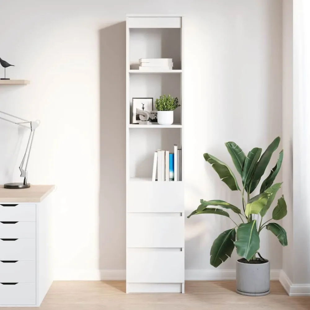 Kasten & Opbergmeubelen*vidaXL Hoge kast 37,5x35x180 cm spaanplaat Wit