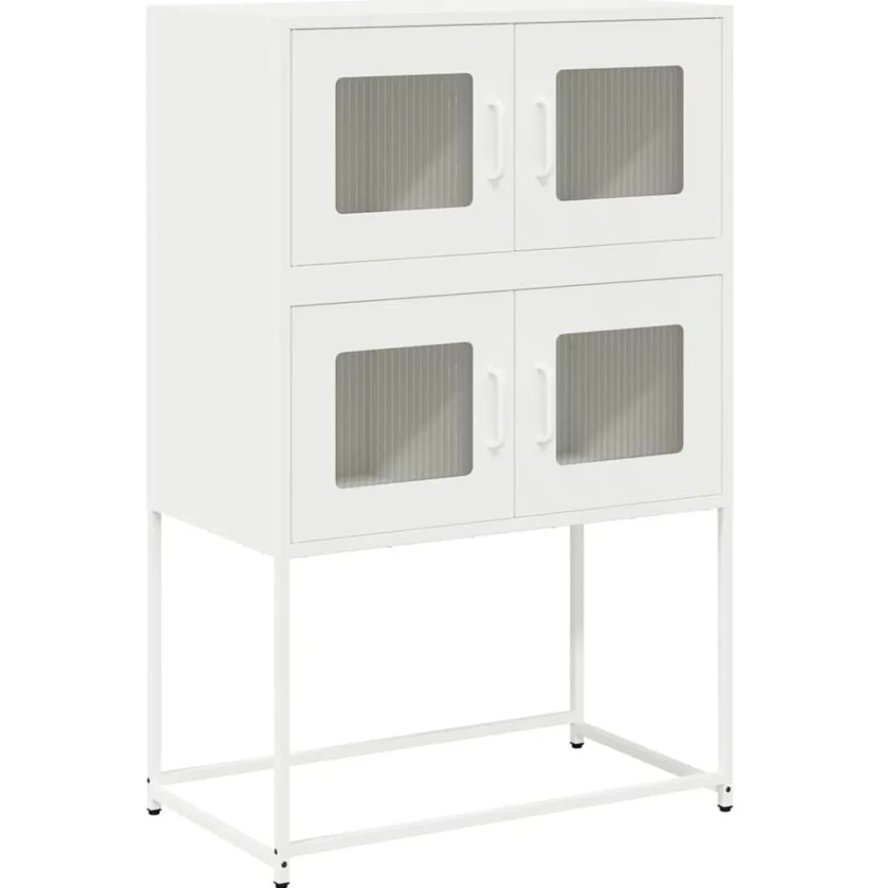 Kasten & Opbergmeubelen*vidaXL Hoge kast 68x39x107 cm staal Wit