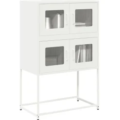 Kasten & Opbergmeubelen*vidaXL Hoge kast 68x39x107 cm staal Wit