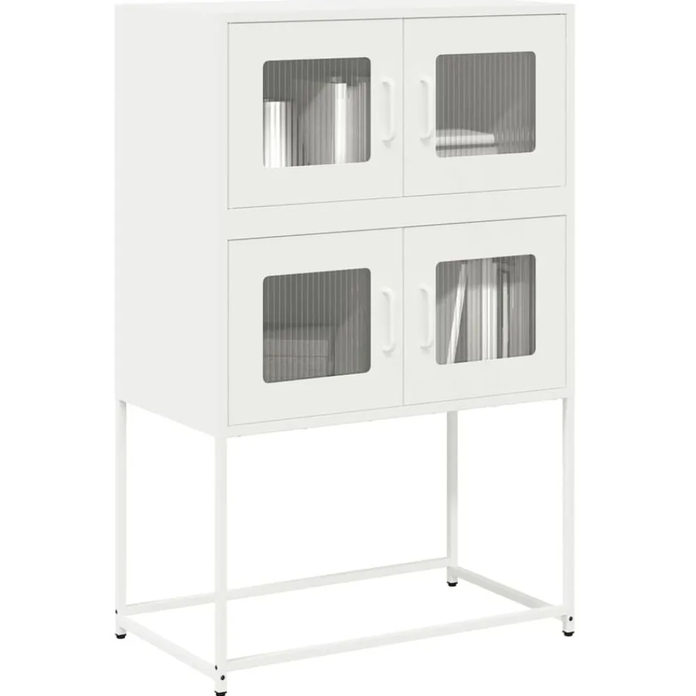 Kasten & Opbergmeubelen*vidaXL Hoge kast 68x39x107 cm staal Wit