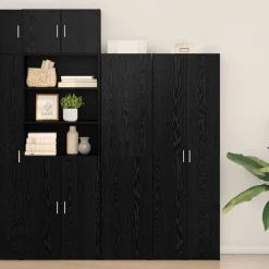 Kasten & Opbergmeubelen*vidaXL Hoge kast 45 x 42,5 x 185 cm Zwart eiken