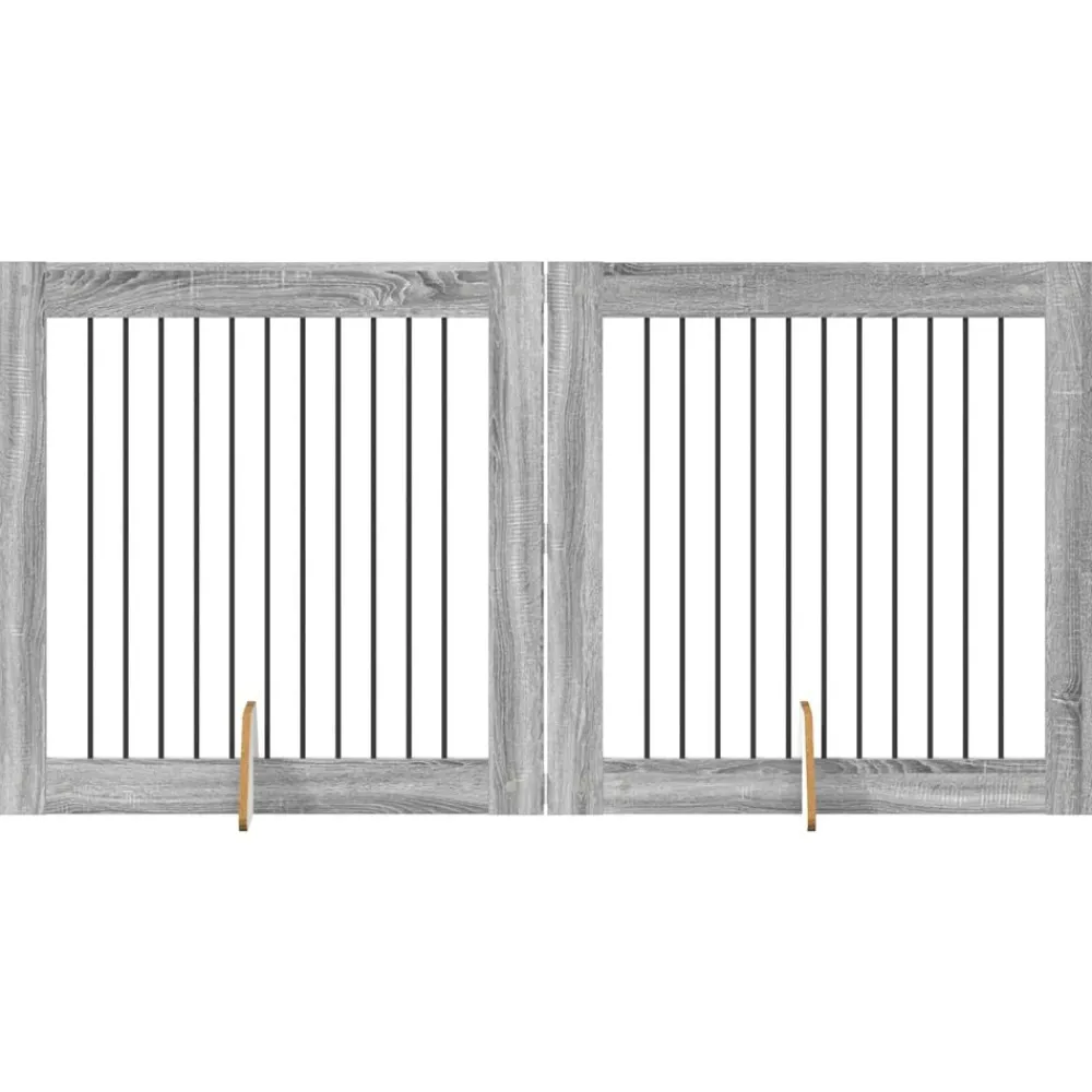 Huisdierbenodigdheden*vidaXL Honden Playpen 2 pcs 100 x 100 cm Grijze Sonoma