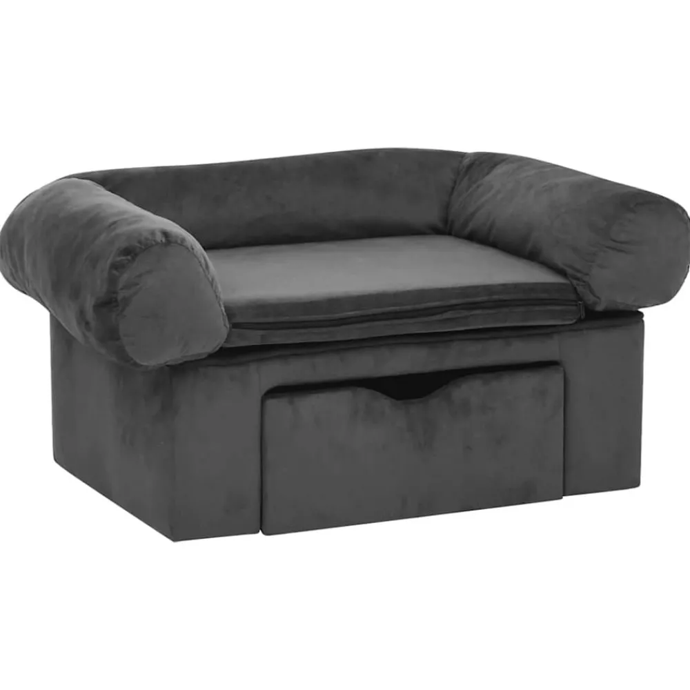 Hondenbank met lade 75x50x38 cm pluche>vidaXL Online