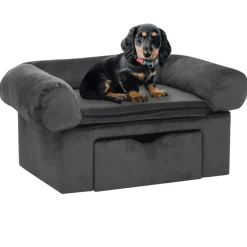 Hondenbank met lade 75x50x38 cm pluche>vidaXL Online