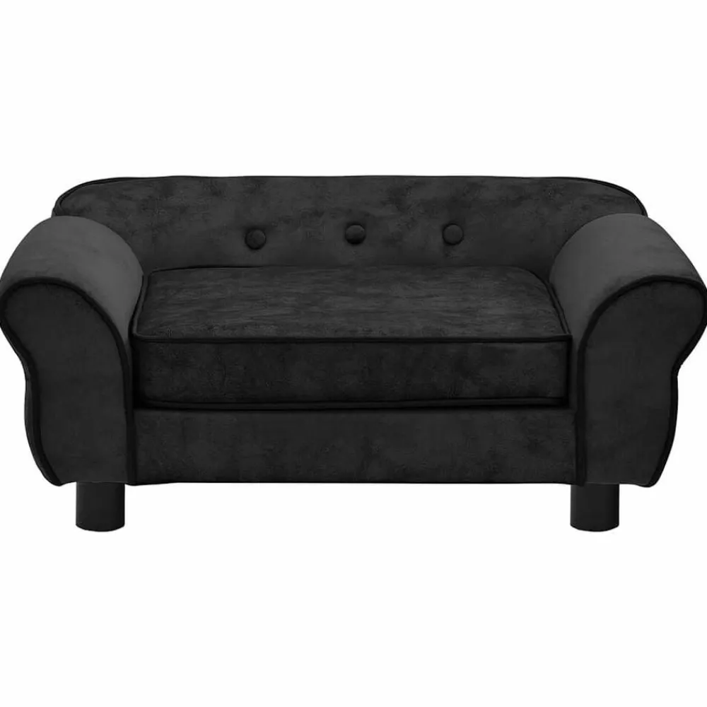 Huisdierbenodigdheden*vidaXL Hondenbank 72x45x30 cm pluche Zwart
