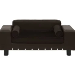 Huisdierbenodigdheden*vidaXL Hondenbank 81x43x31 cm pluche en kunstleer Bruin