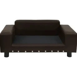 Huisdierbenodigdheden*vidaXL Hondenbank 81x43x31 cm pluche en kunstleer Bruin