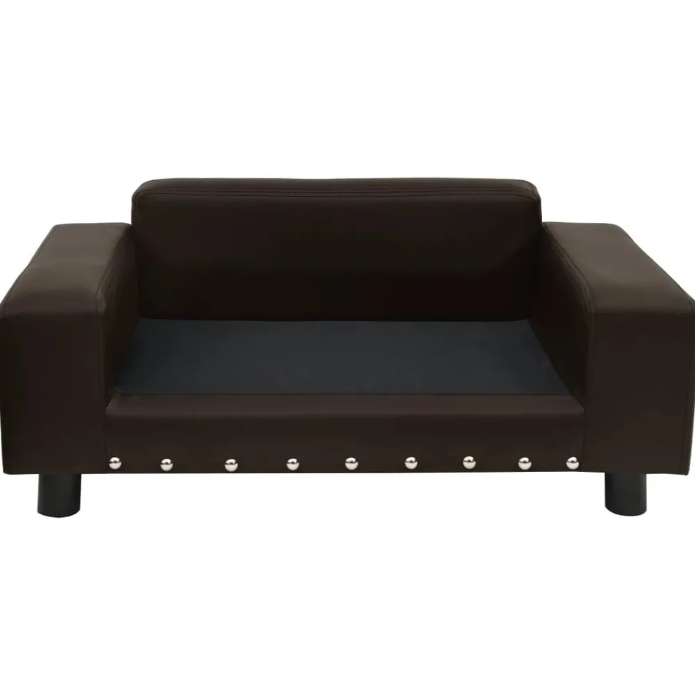 Huisdierbenodigdheden*vidaXL Hondenbank 81x43x31 cm pluche en kunstleer Bruin