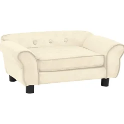 Huisdierbenodigdheden*vidaXL Hondenbank 72x45x30 cm pluche crèmekleurig Cr&egrave;me