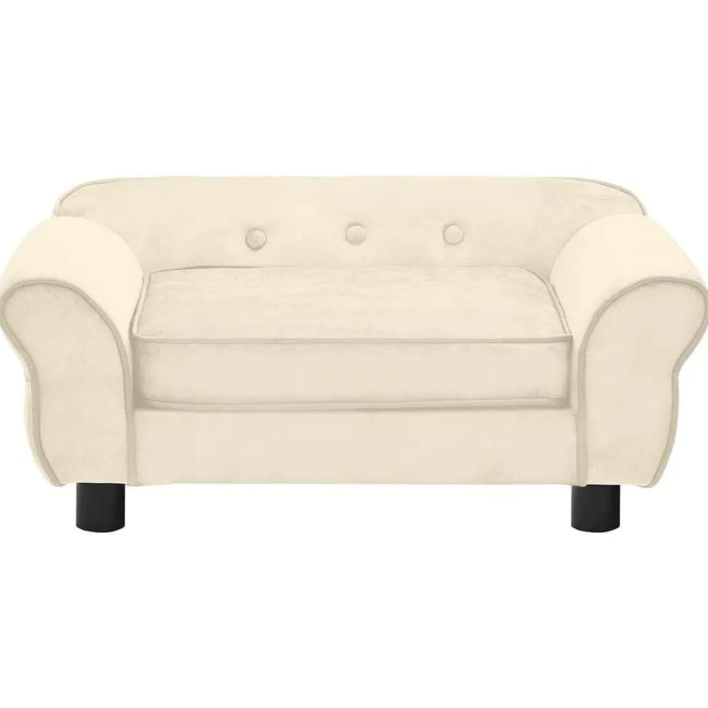 Huisdierbenodigdheden*vidaXL Hondenbank 72x45x30 cm pluche crèmekleurig Crème