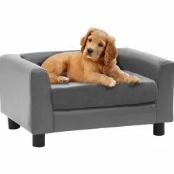 Hondenbank 60x43x30 cm pluche en kunstleer>vidaXL Outlet
