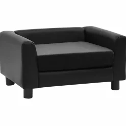 Huisdierbenodigdheden*vidaXL Hondenbank 60x43x30 cm pluche en kunstleer Zwart