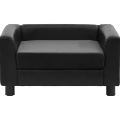 Huisdierbenodigdheden*vidaXL Hondenbank 60x43x30 cm pluche en kunstleer Zwart