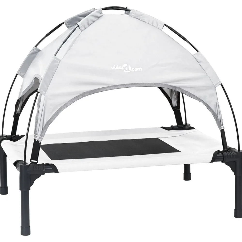 Huisdierbenodigdheden*vidaXL Hondenbed 62 x 48 x 61 cm Staal Zilvergrijs
