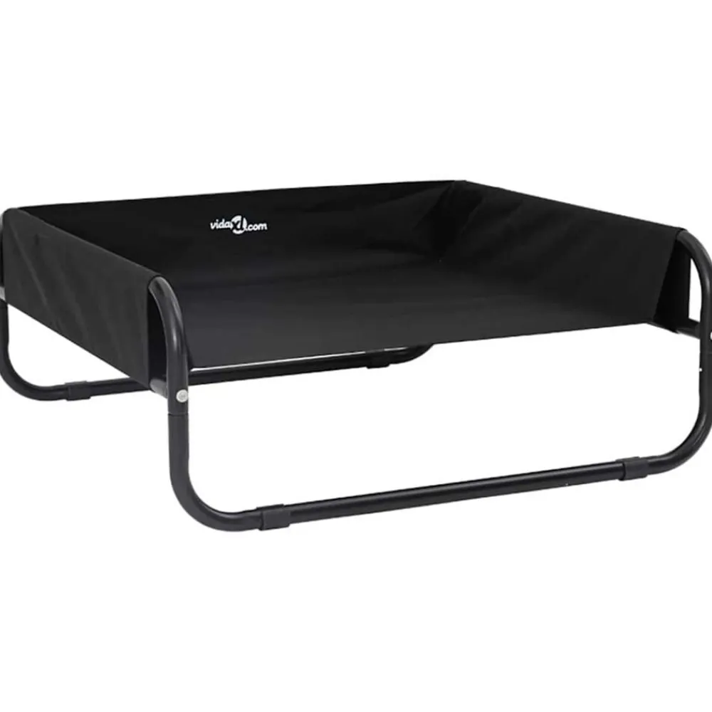 Huisdierbenodigdheden*vidaXL Hondenbed 75 x 75 x 30 cm Staal Zwart