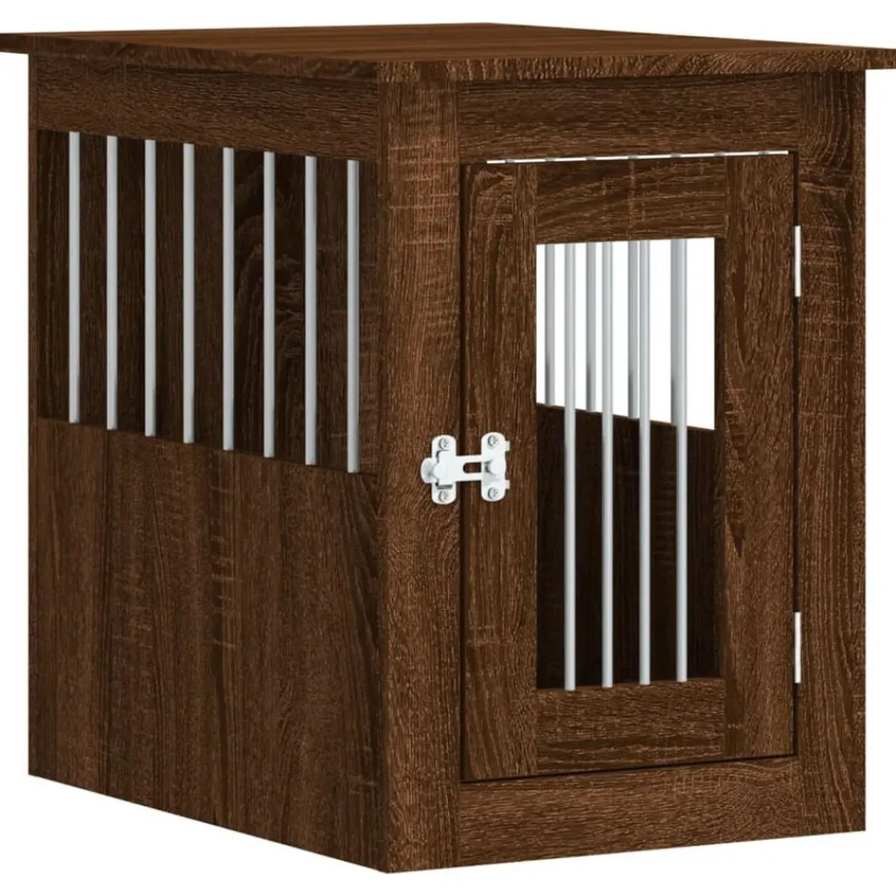Huisdierbenodigdheden*vidaXL Hondenbench 45x62x59 cm bewerkt hout bruin eikenkleur