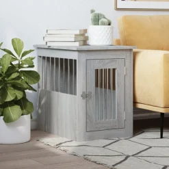 Huisdierbenodigdheden*vidaXL Hondenbench 45x62x59 cm bewerkt hout Grijs sonoma