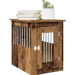 Huisdierbenodigdheden*vidaXL Hondenbench 45x62x59 cm bewerkt hout kleurig Oud hout