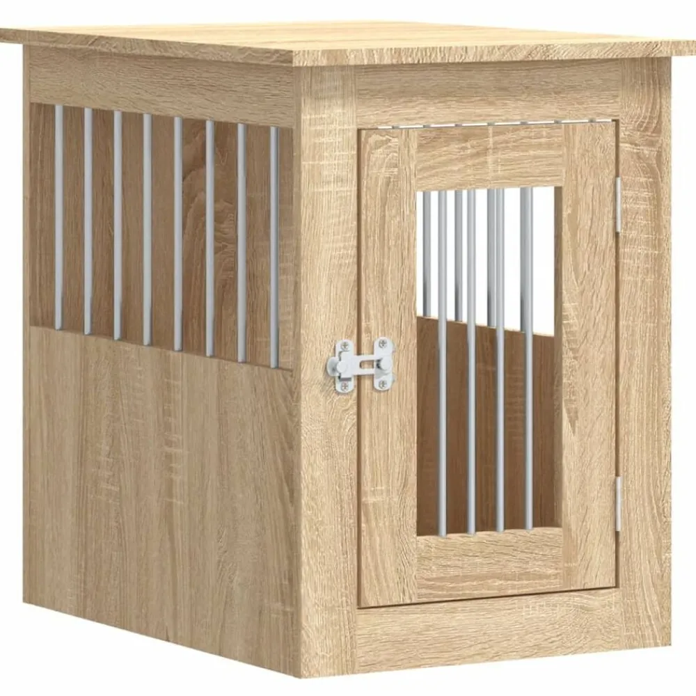 Huisdierbenodigdheden*vidaXL Hondenbench 45x62x59 cm bewerkt hout kleurig Sonoma eiken
