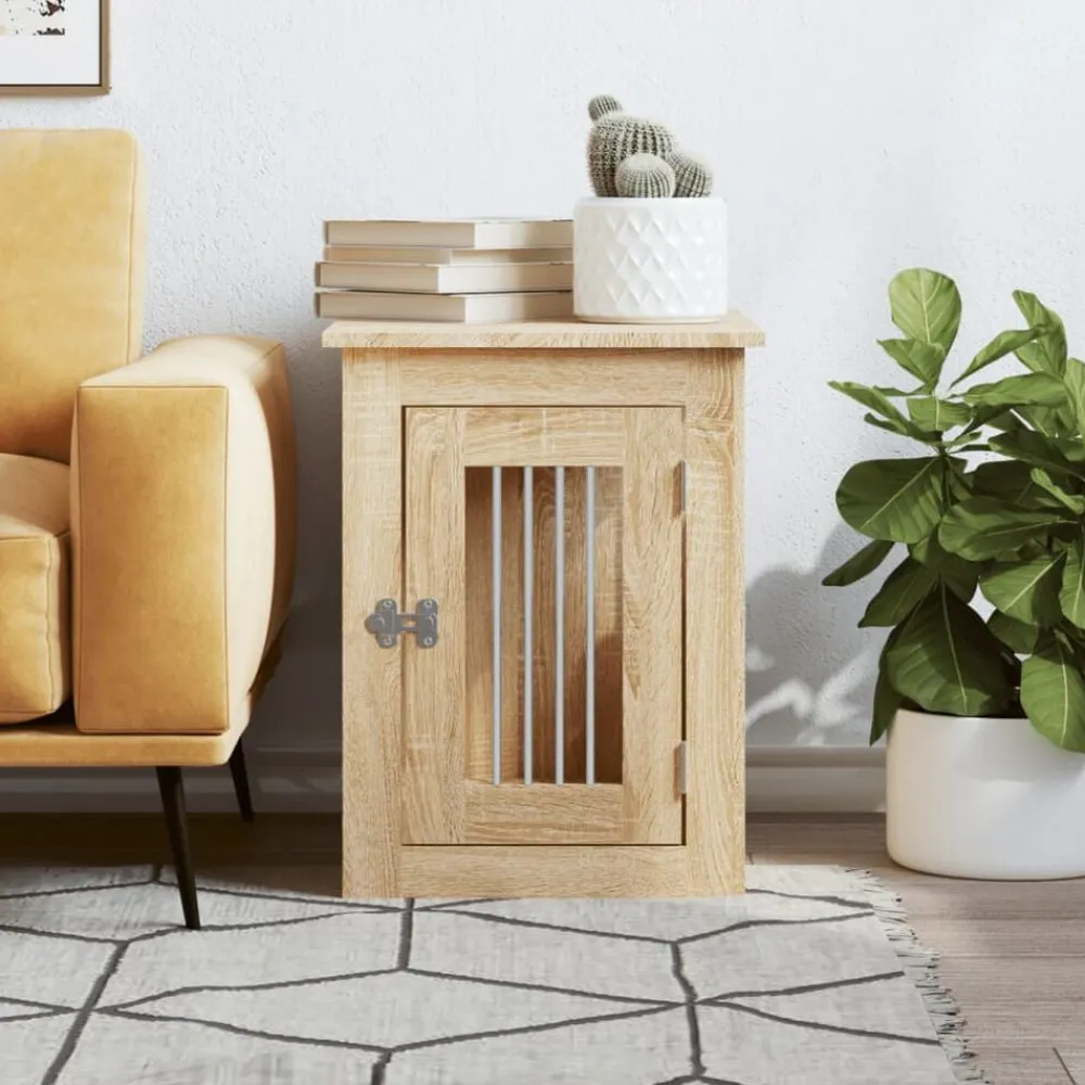 Huisdierbenodigdheden*vidaXL Hondenbench 45x62x59 cm bewerkt hout kleurig Sonoma eiken