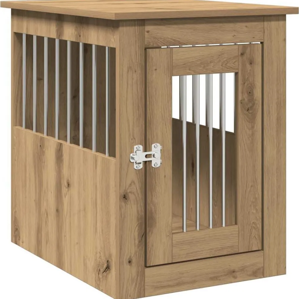 Huisdierbenodigdheden*vidaXL Hondenbench 45x62x59 cm bewerkt hout artisanaal eikenkleurig