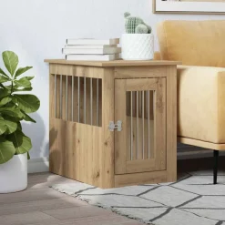 Huisdierbenodigdheden*vidaXL Hondenbench 45x62x59 cm bewerkt hout artisanaal eikenkleurig