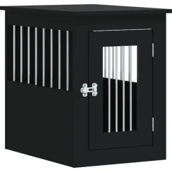 Huisdierbenodigdheden*vidaXL Hondenbench 45x62x59 cm bewerkt hout Zwart