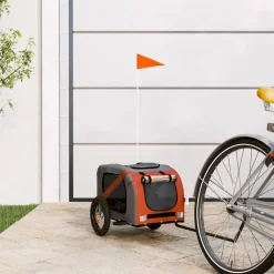 Hondenfietstrailer oxford stof en ijzer en grijs>vidaXL Sale