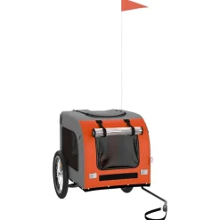 Hondenfietstrailer oxford stof en ijzer en grijs>vidaXL Clearance