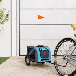Hondenfietstrailer oxford stof en ijzer en grijs>vidaXL Online