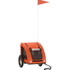 Huisdierbenodigdheden*vidaXL Hondenfietstrailer oxford stof en ijzer Oranje