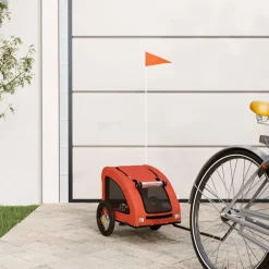 Huisdierbenodigdheden*vidaXL Hondenfietstrailer oxford stof en ijzer Oranje